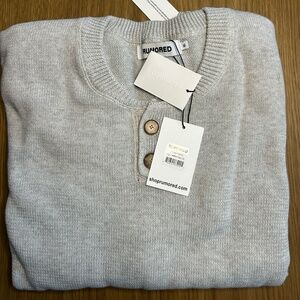 Rumored Light Gray Varsity Henley Top XL BNWT